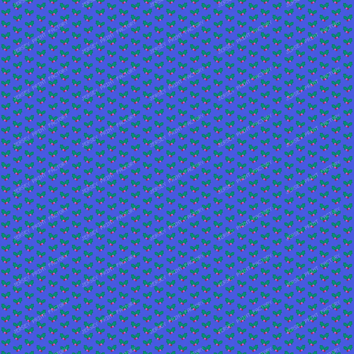 Christmas Holly on Bright Blue
