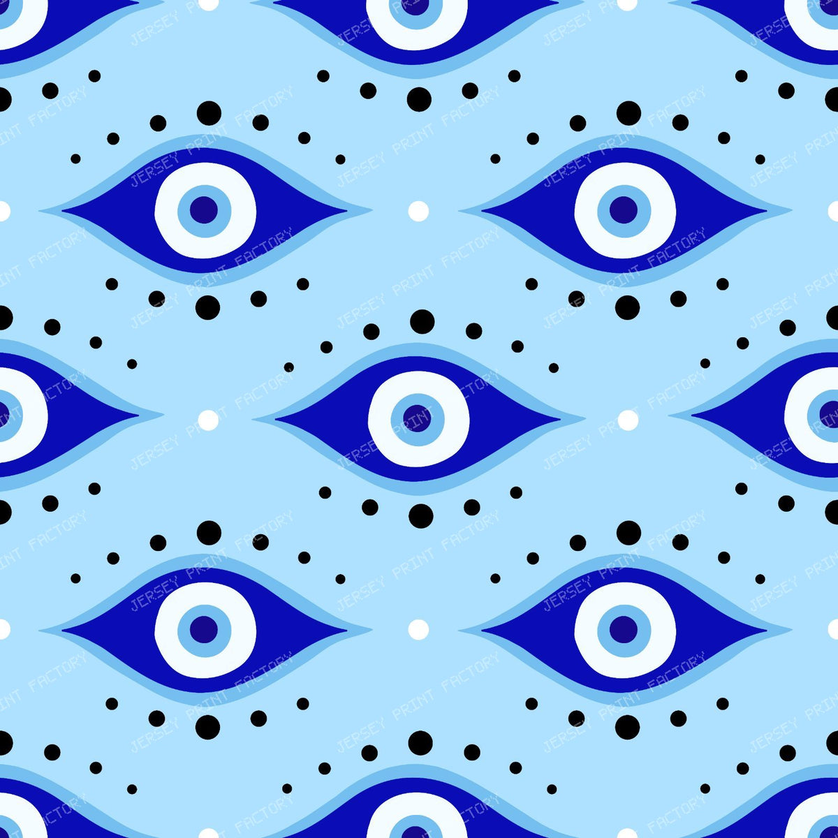 Evil Eye Pattern, Turkish Eye, Nazar, Mati, Mataki, Hamsa — Blue 1