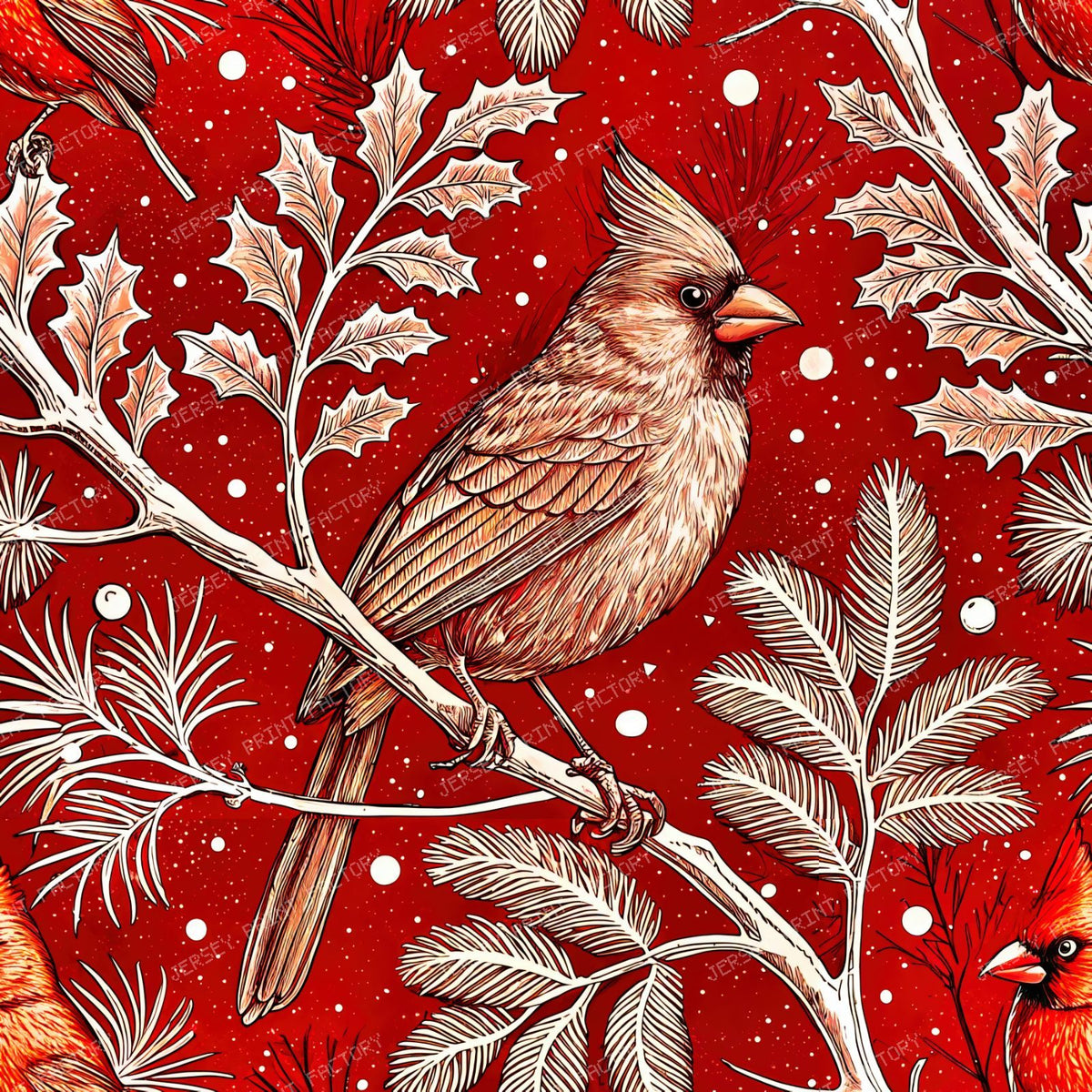 Red Cardinal In A Christmas Scenery 2