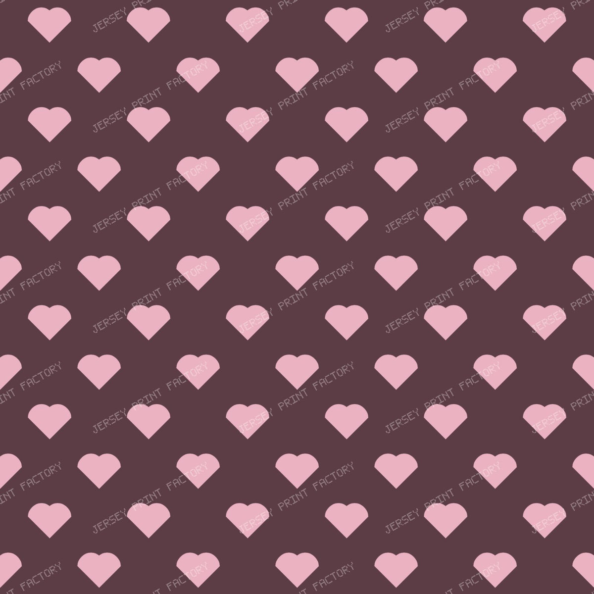 HeartsDotsBrown On Pink — Pink on Brown