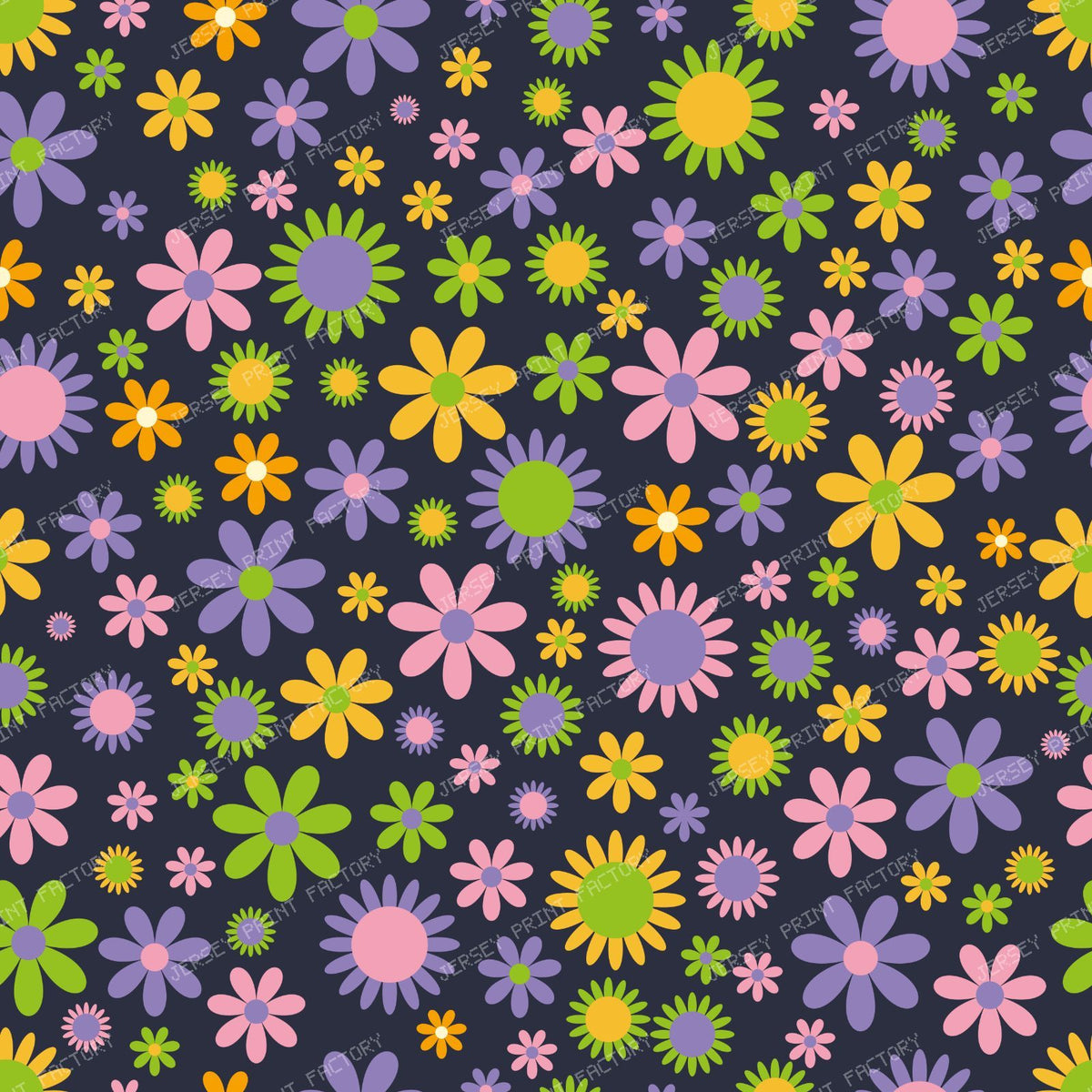Colorful Flowers, Retro Flowers, Floral Pattern — Colorful 21