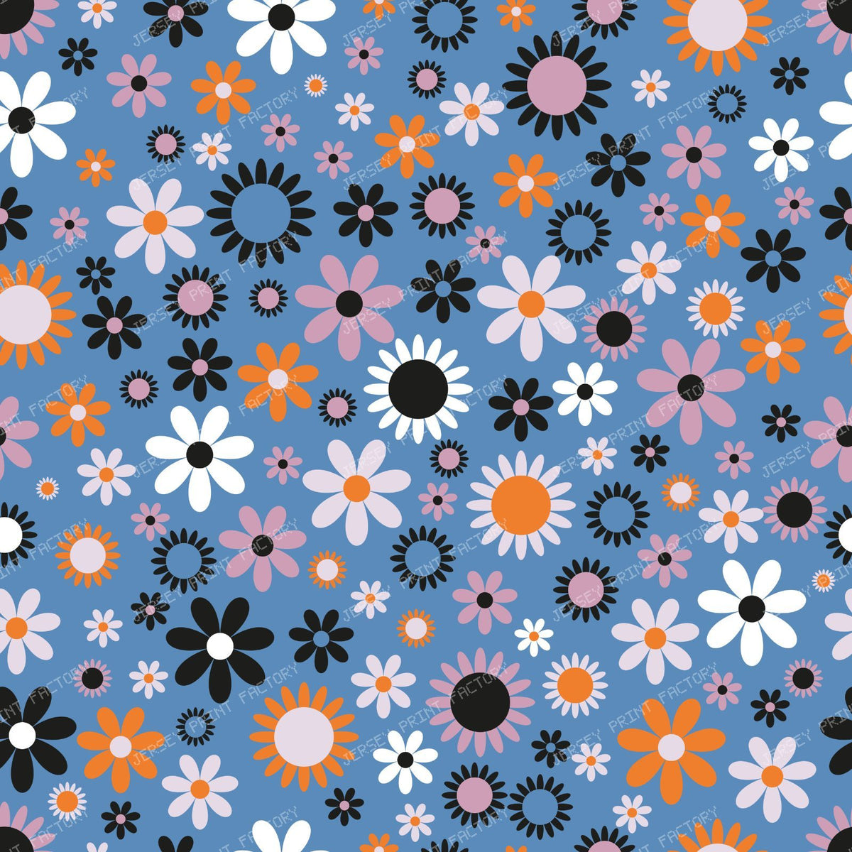 Colorful Flowers, Retro Flowers, Floral Pattern — Colorful 13