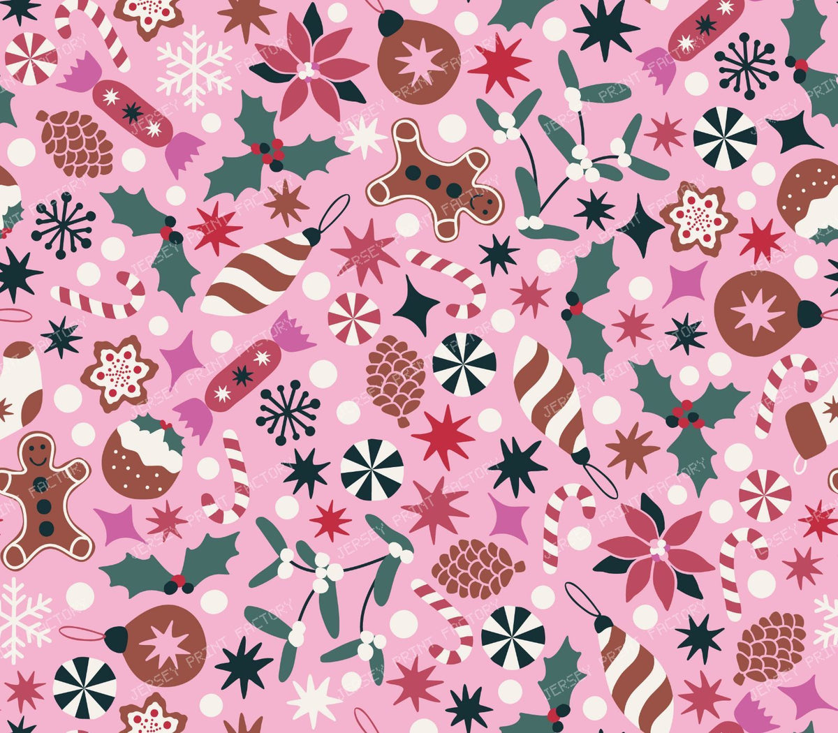 Merry Maximalist Pink and Red Fun Christmas Design