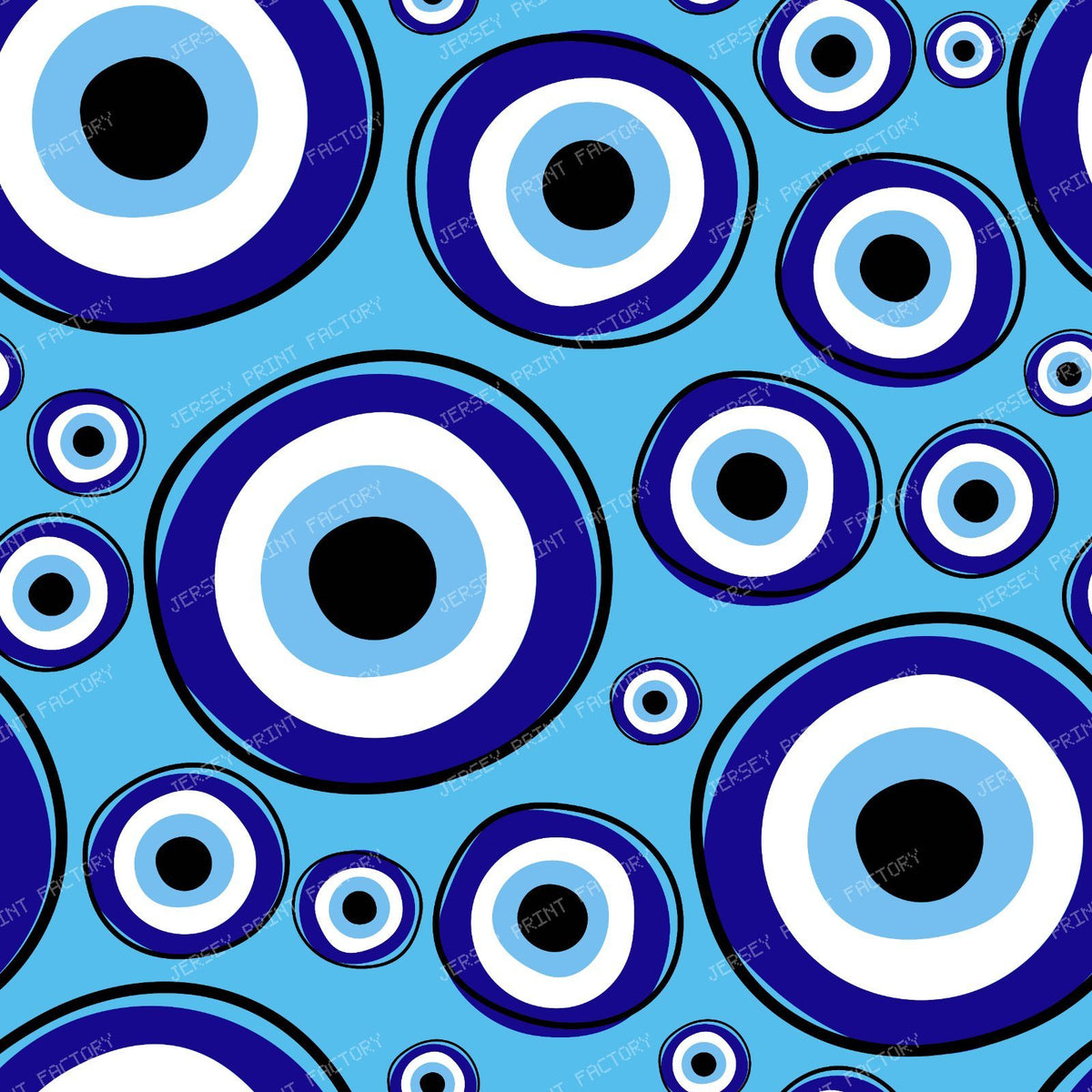 Evil Eye Pattern, Turkish Eye, Hamsa, Nazar Talisman, Mati, Mataki — Blue 4