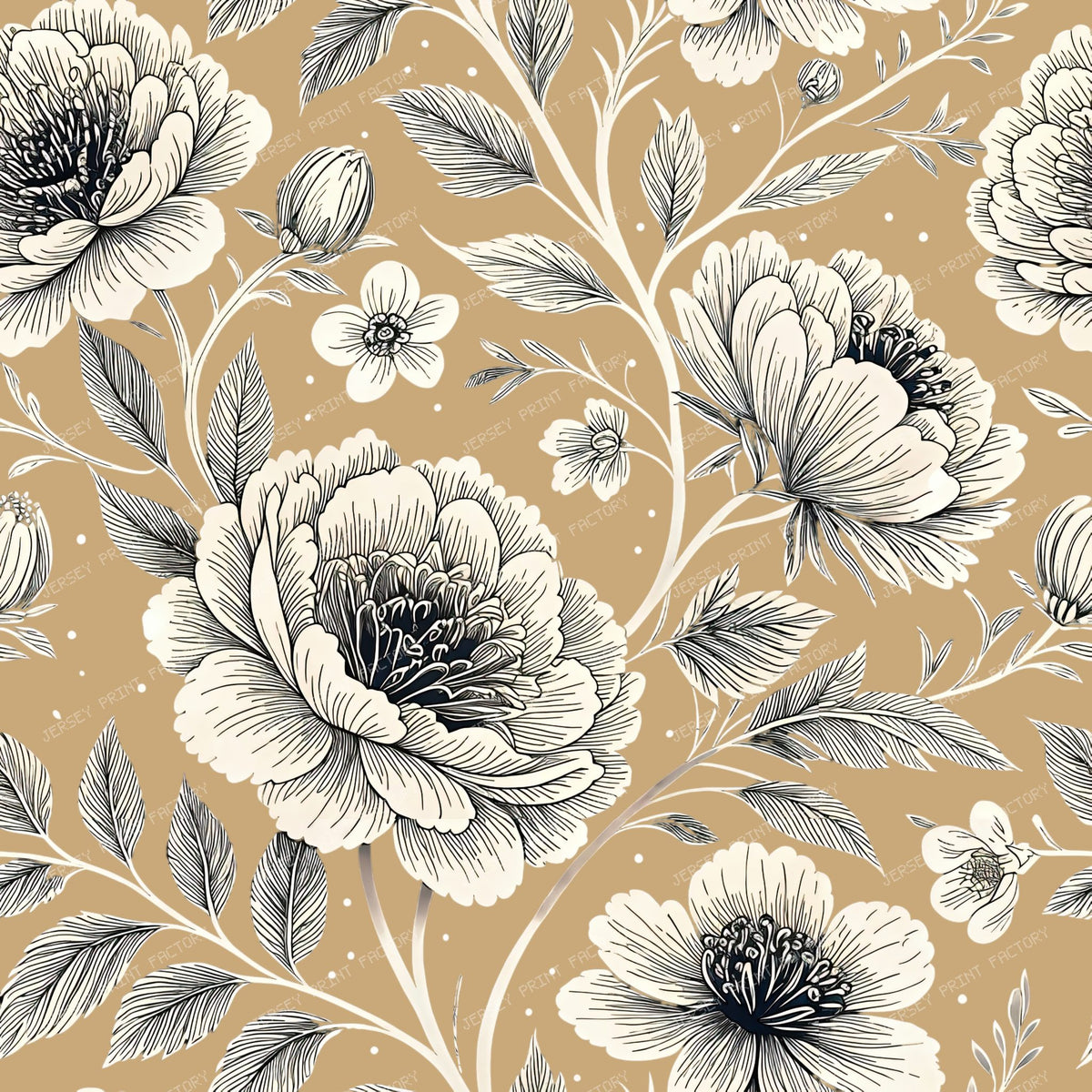 XL Sandy And Beige Flowers