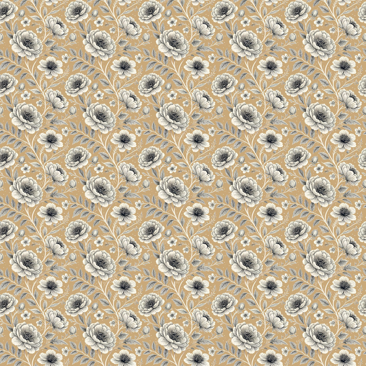 XL Sandy And Beige Flowers
