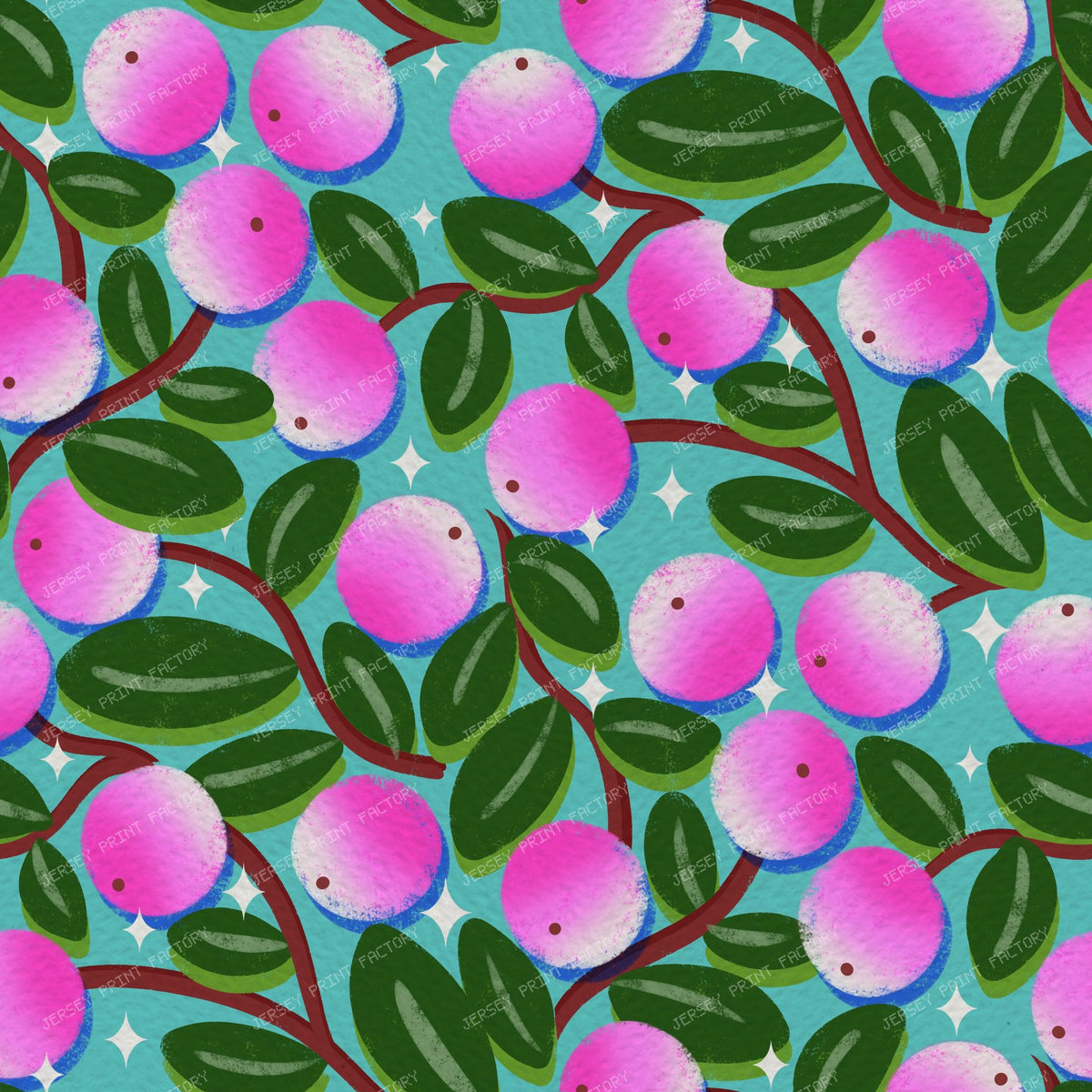 Winter Snowberries and Sparkle on Purple — Turquoise