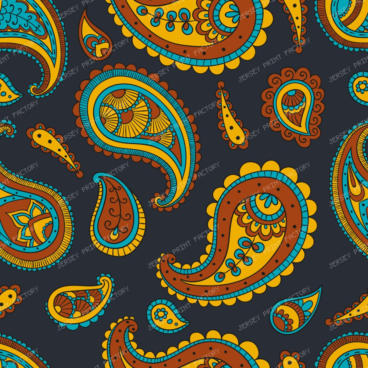 Blue Paisley, Persian Paisley, Paisley Pattern — Colorful 4