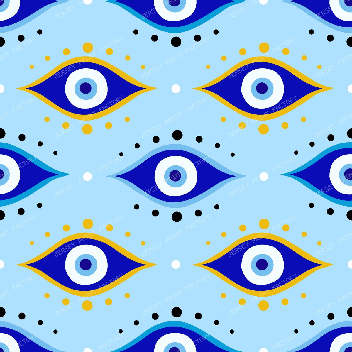 Evil Eye Pattern, Turkish Eye, Nazar, Mati, Mataki, Hamsa — Blue 3