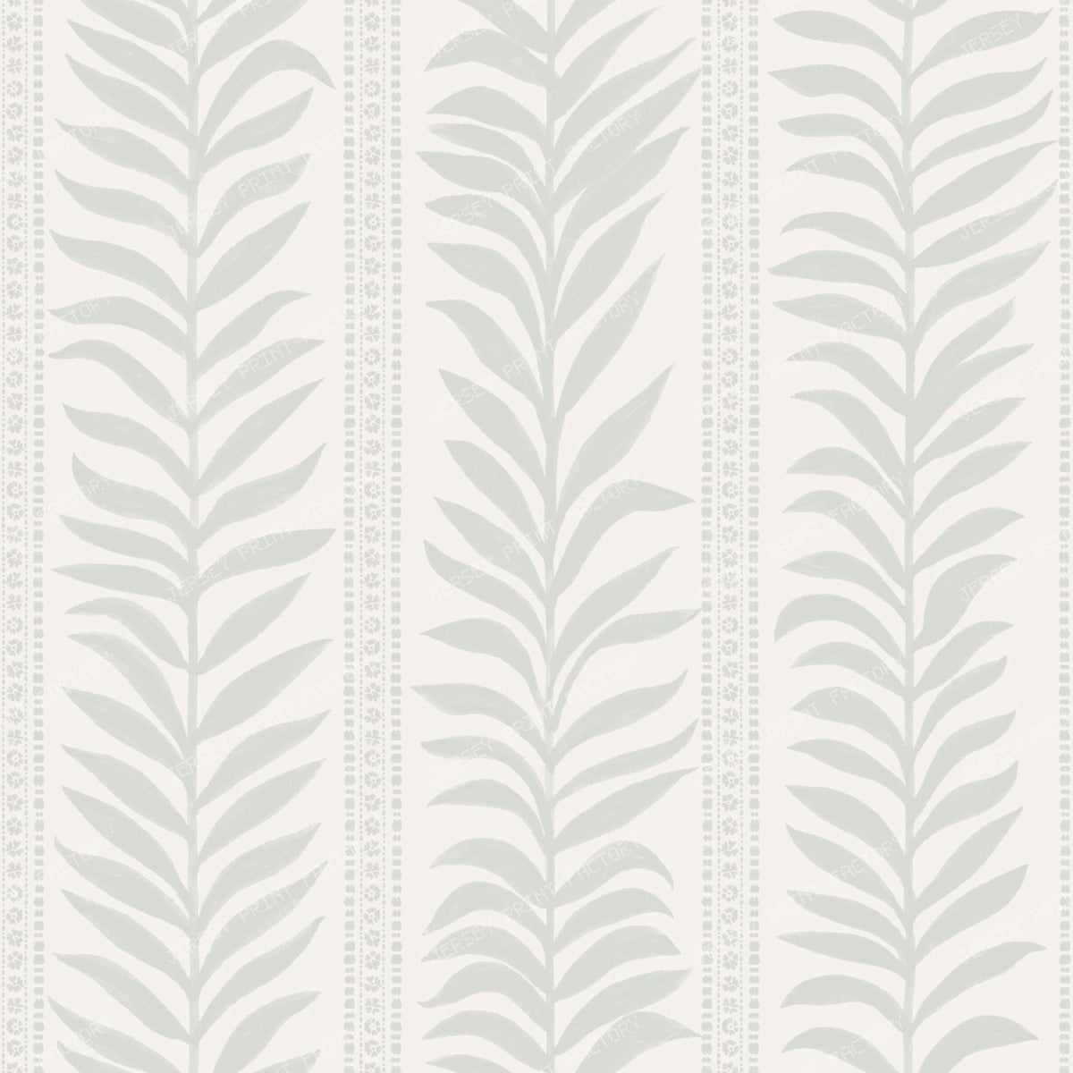 Belinda Vertical Vine Stripe White & Ice Blue — Cream & Sage Green