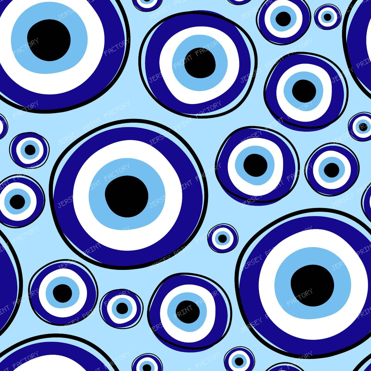 Evil Eye Pattern, Turkish Eye, Hamsa, Nazar Talisman, Mati, Mataki — Blue 3