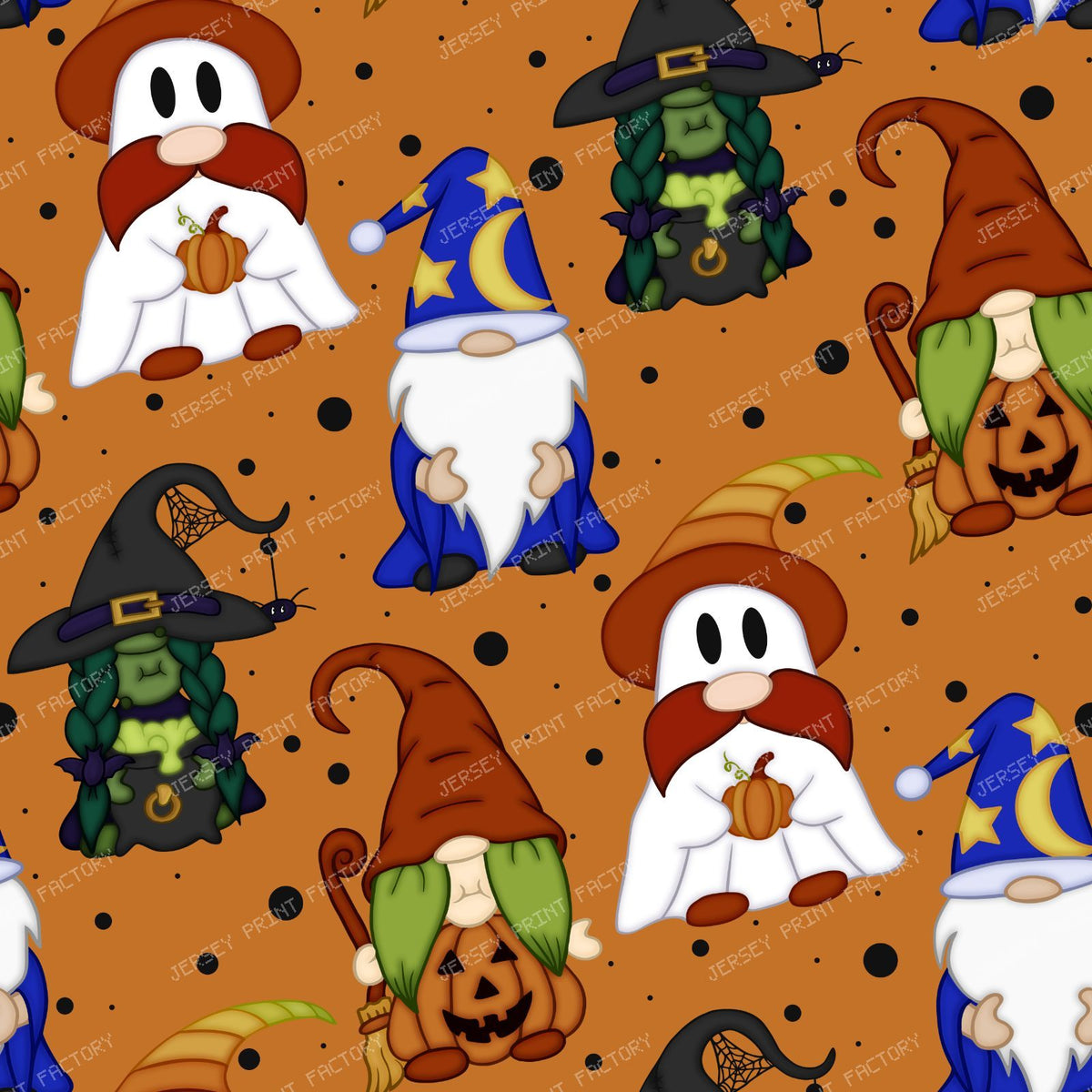 Gnome-o-Ween (Large) — Black on Orange