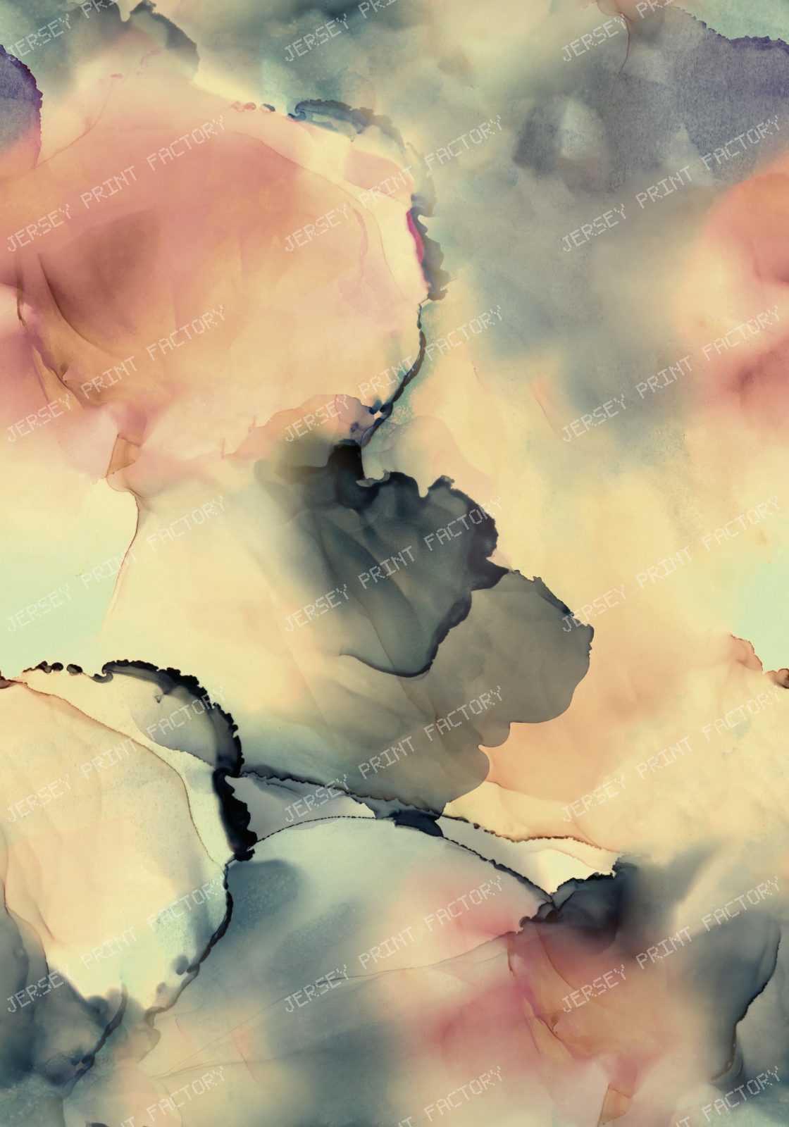 Soft Earthy Terracotta and Sage Green Fluid Abstract Pattern