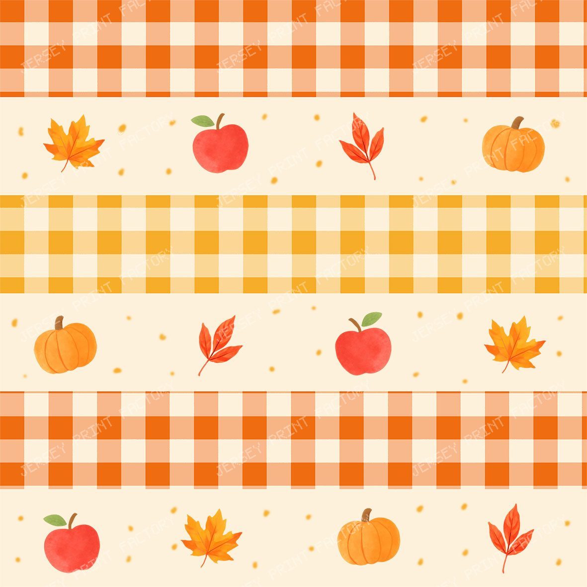 Cozy fall borders stripes, gingham ,leaves and pumpkins
