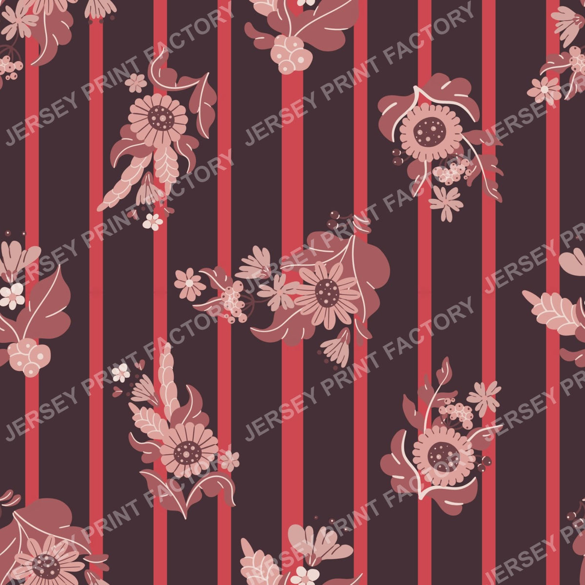 Bloomstripe Harmony Seamless Floral Linear Pattern 09