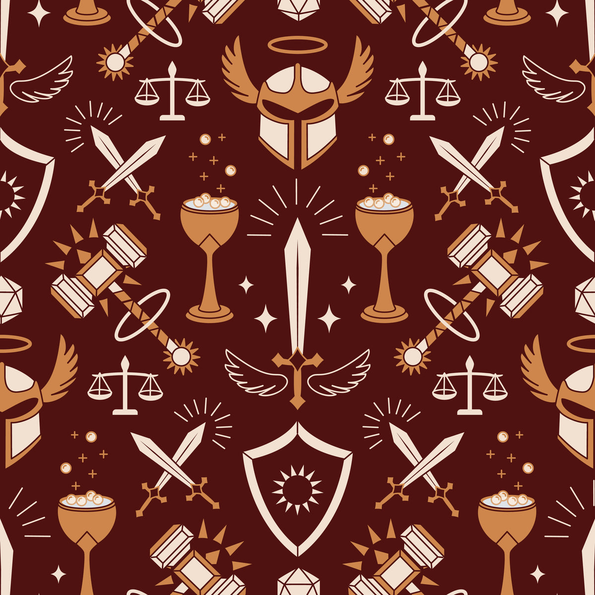 RPG Paladin Class - Gold Accents