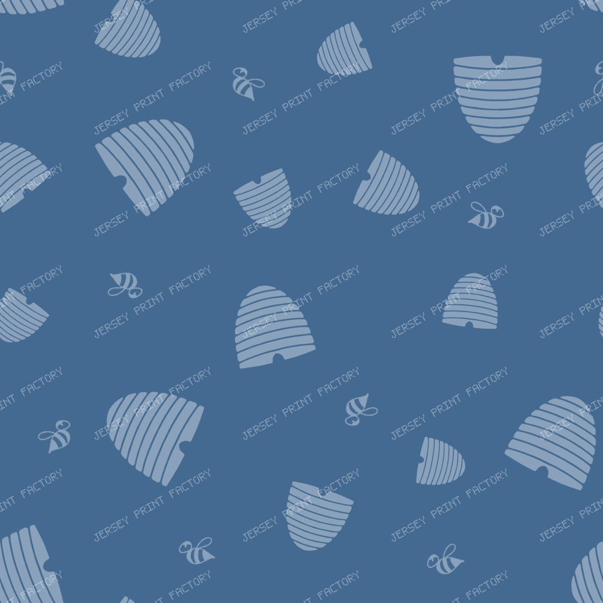 Busy Bees and Beehives Farmhouse Blender/ Old Harvest Lane Denim Blue Tonal