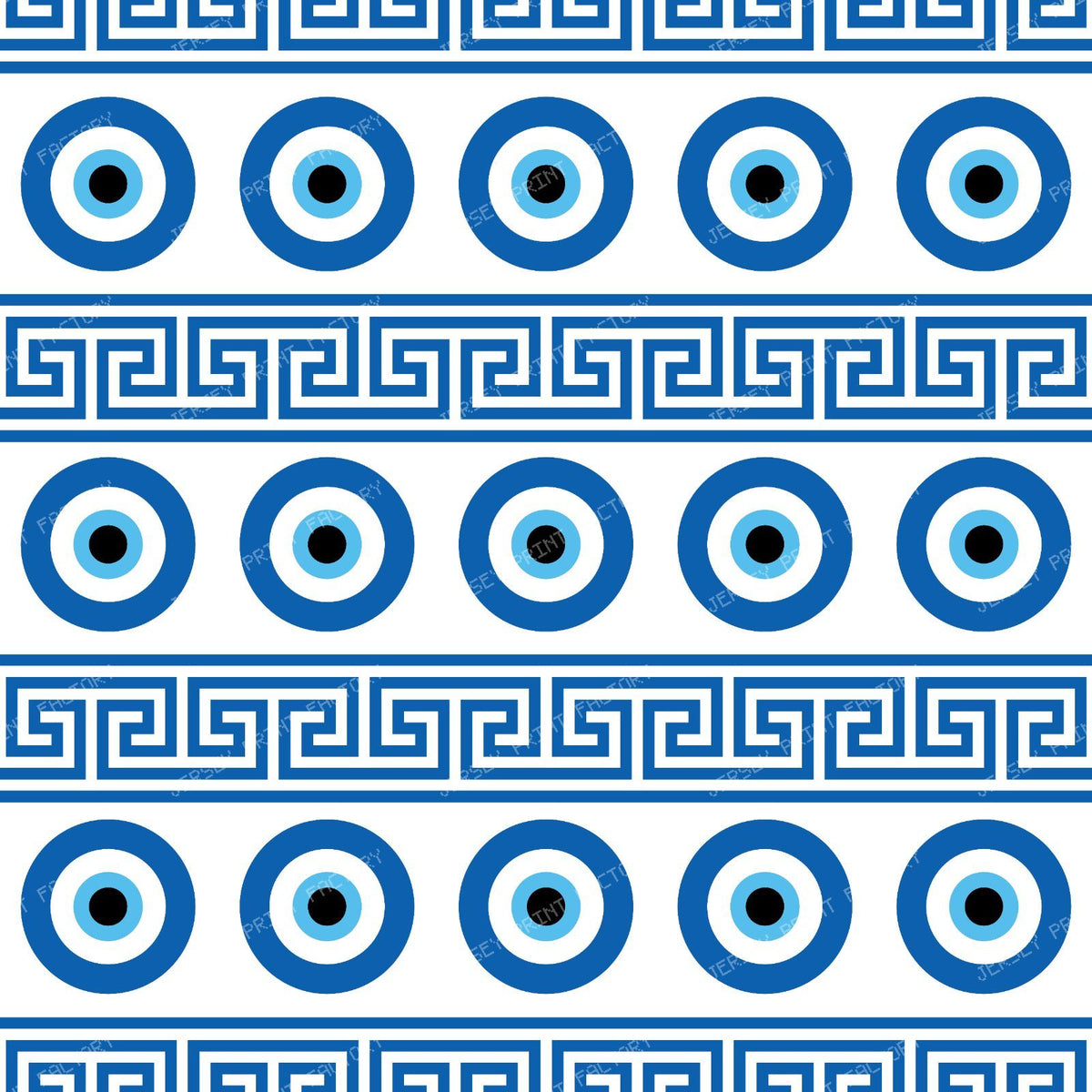 Evil Eye Pattern, Turkish Eye, Mati, Nazar, Meander Key — White 3