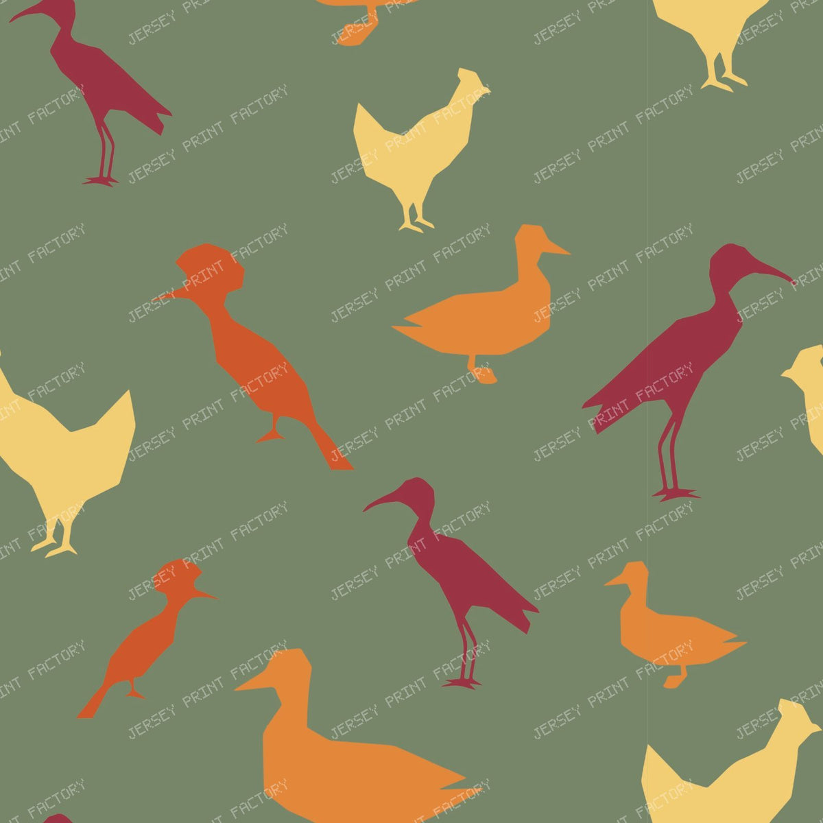 Countryside birds on mustard — Sage