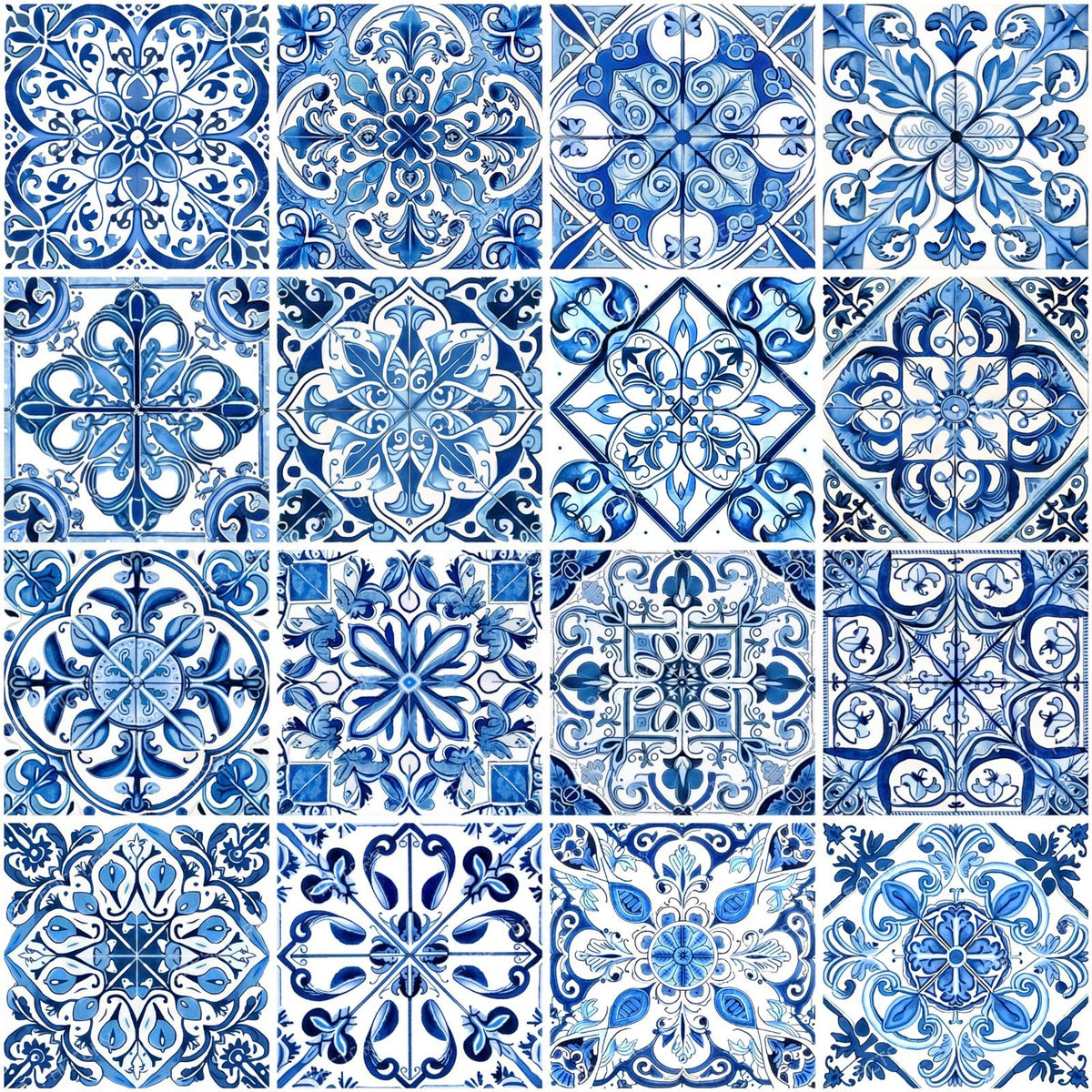 Mediterranean Tiles, Portugese, Azulejo, Majolica