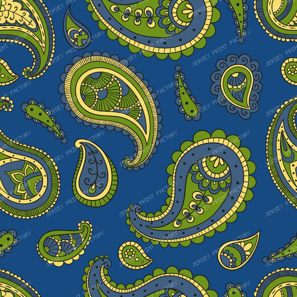 Blue Paisley, Persian Paisley, Paisley Pattern — Colorful 14
