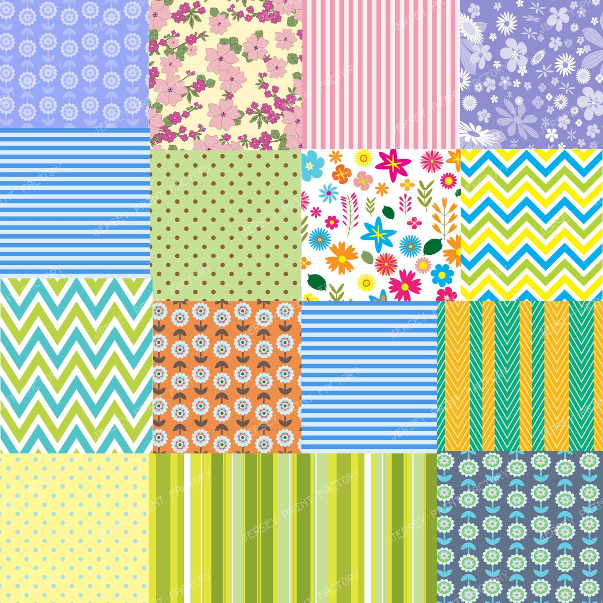 Zigzag, Chevron, Polka Dots, Stripes, Flowers, Patchwork