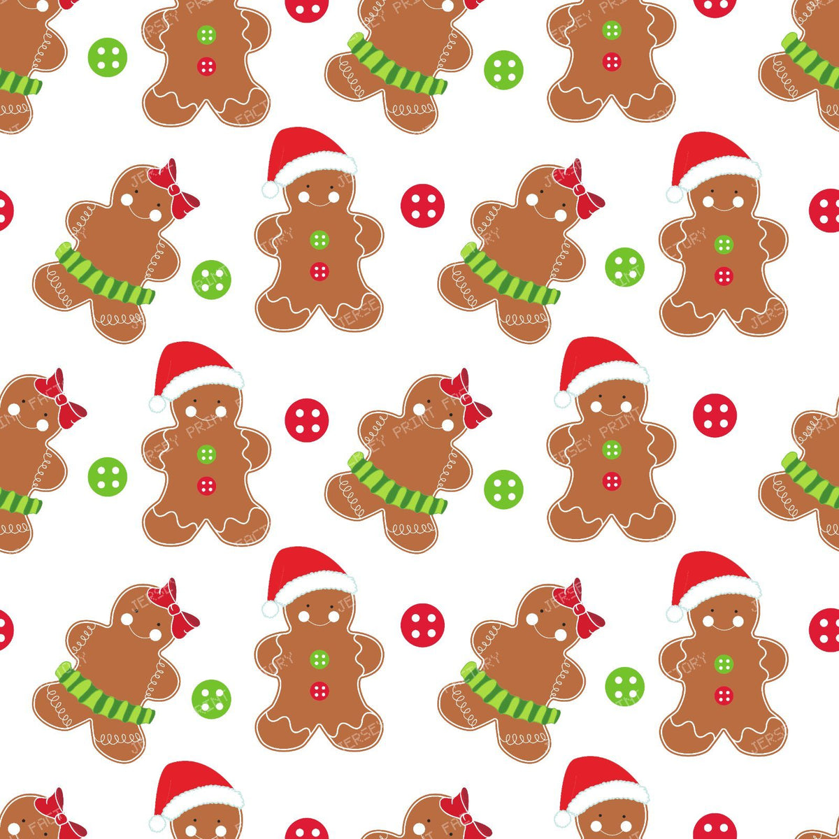 Gingerbread Man, Gingerbread Girl, Santa Hat, Buttons