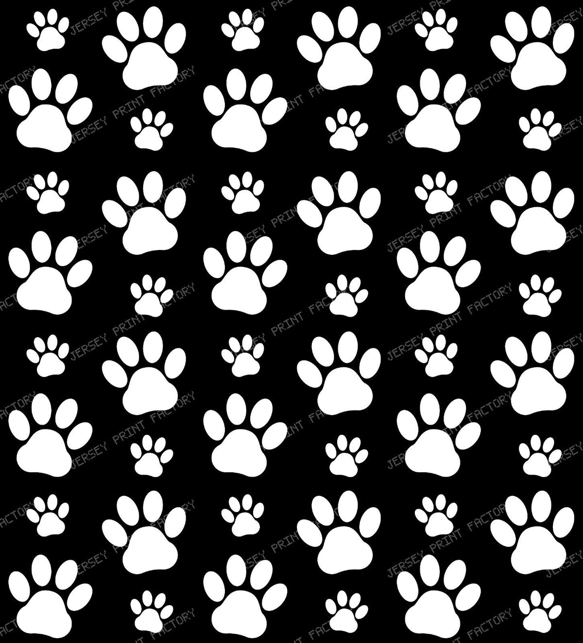 Colorful Paws, Paw Pattern, Dog Paws, Paw Prints — Black and White 2