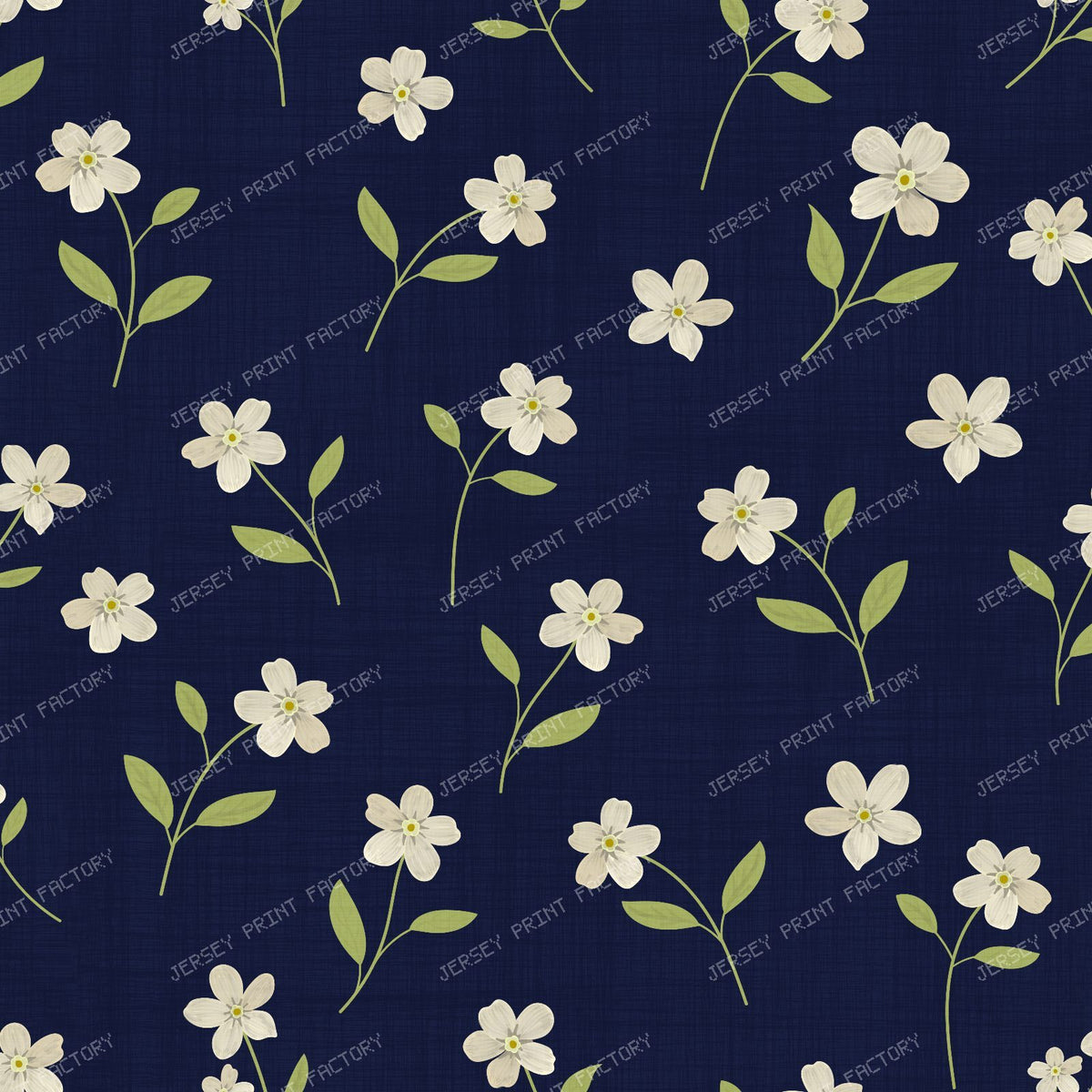 Hand Painted Blue Forget Me Not Floral Pattern — Hand Painted White Flower Floral Pattern