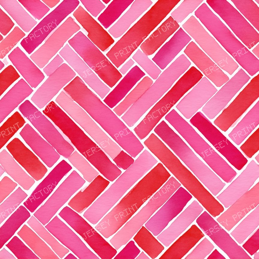 Watercolor Hot Pink Geometric Brick Shape