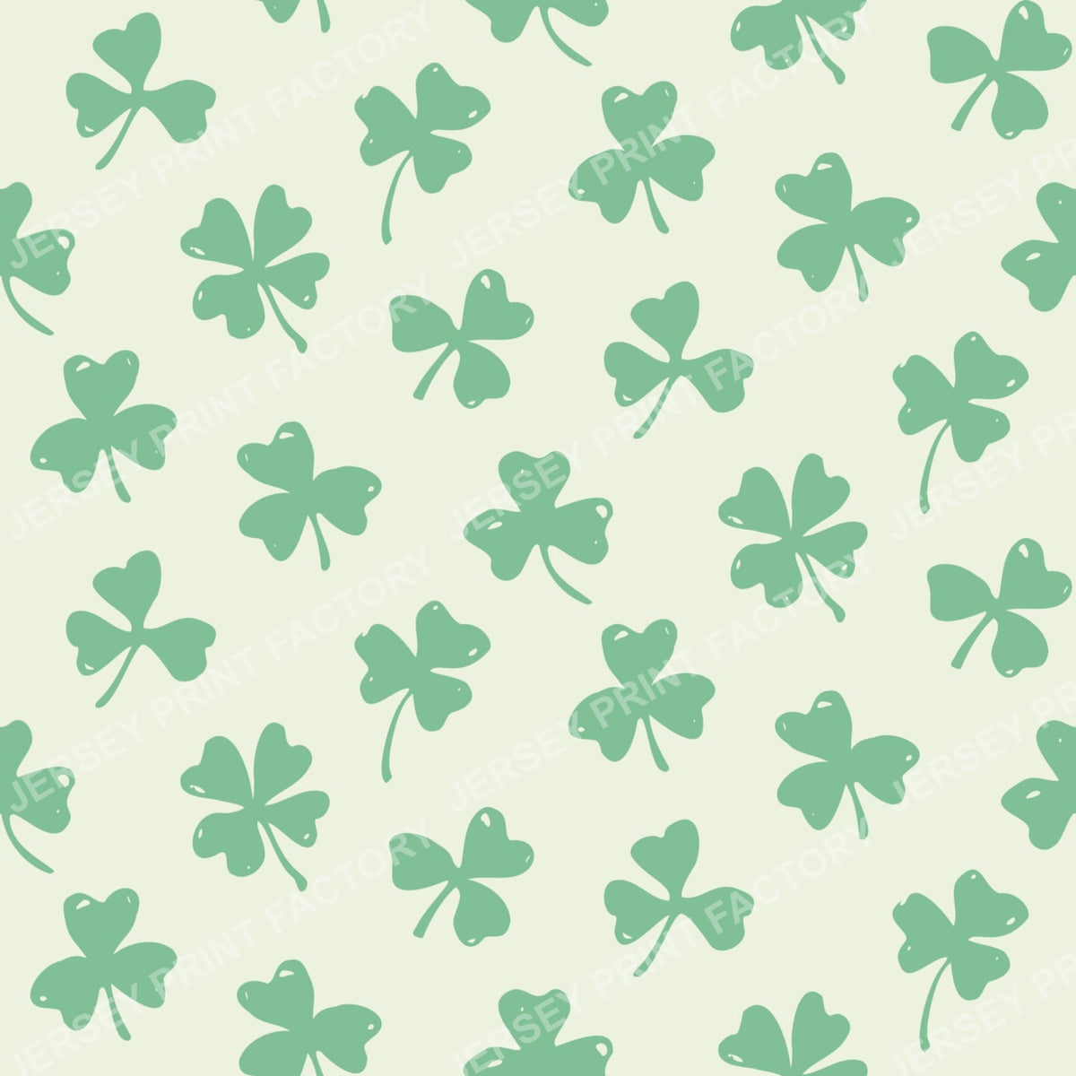 Rustic Boho Clover Pattern with Lucky Four Leaf Clover. Light green.