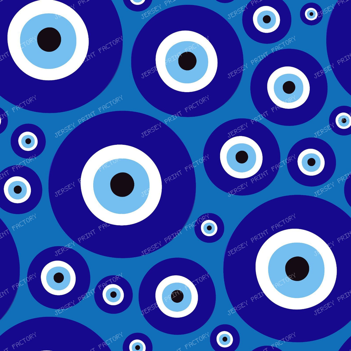 Evil Eye Pattern, Turkish Eye, Mati, Mataki, Hamsa, Nazar — Navy Blue