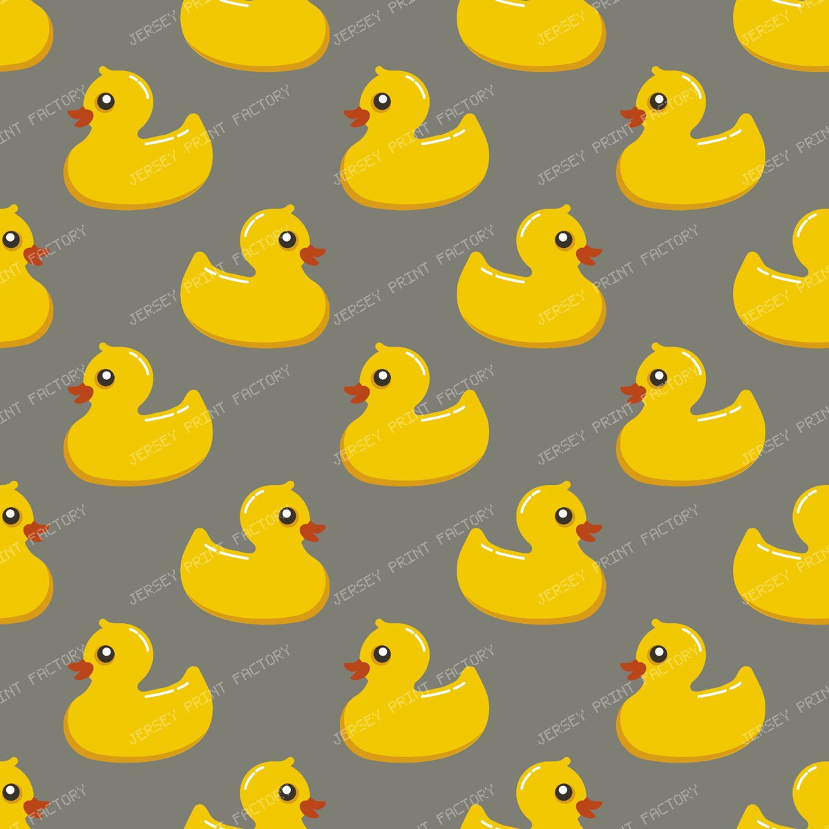 Pattern Of Ducks, Cute Ducks, Rubber Ducks, Yellow Ducks — Gray 3