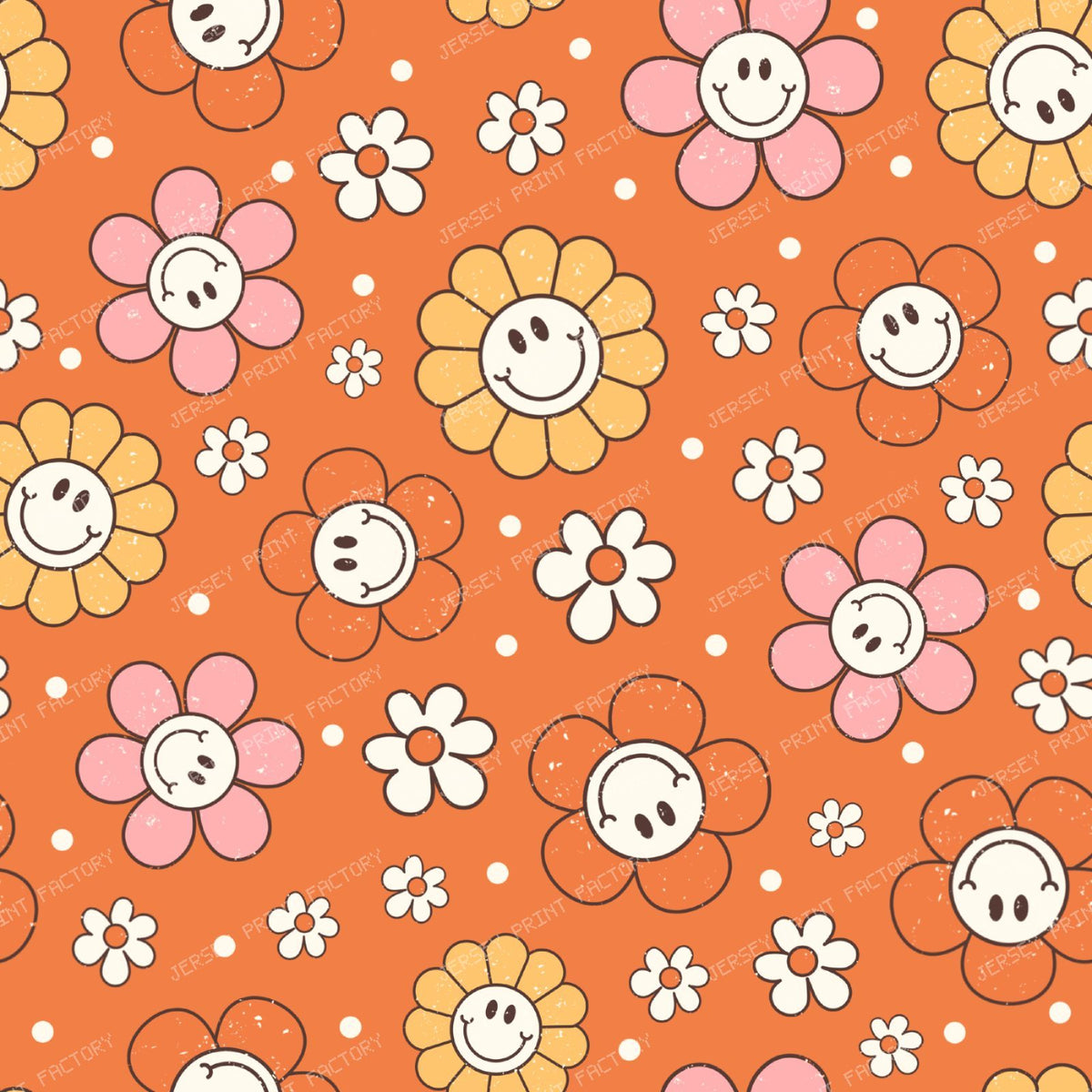 Happy Daisies On Orange
