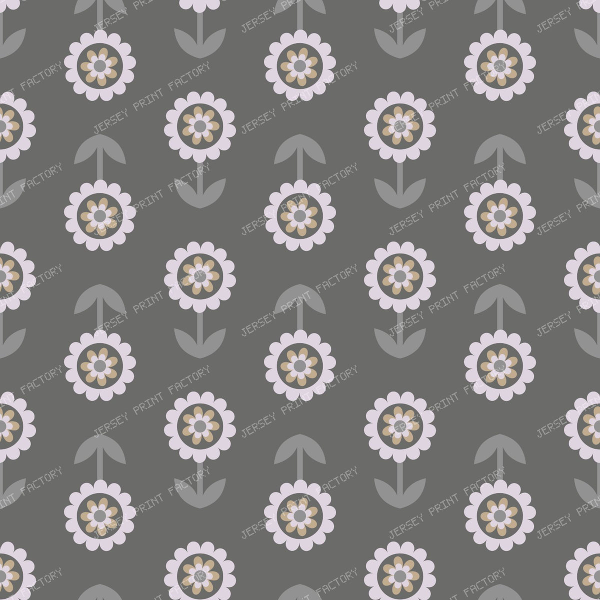 Pattern Of Flowers, Vintage Flowers, Retro Pattern, Blue — Gray