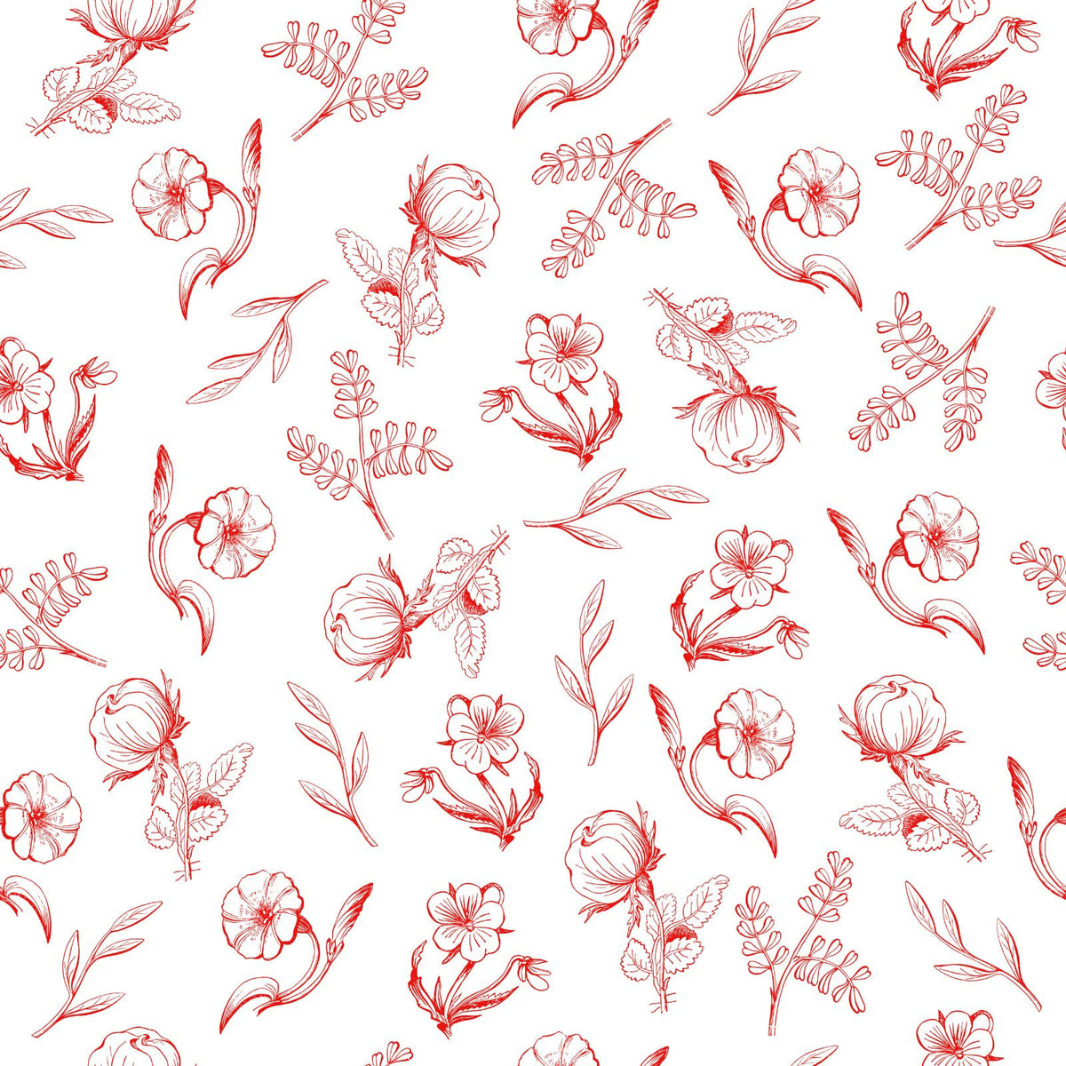 Trumpet Flowers, Blue Flowers, Wildflowers, Leaves — Red