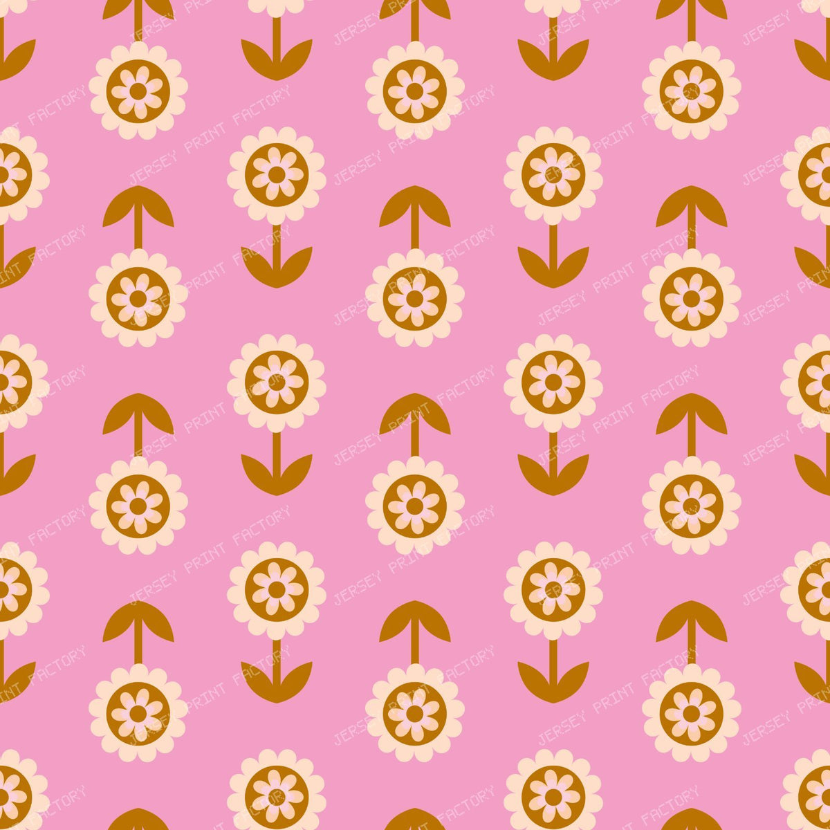 Pattern Of Flowers, Vintage Flowers, Retro Pattern, Blue — Pink