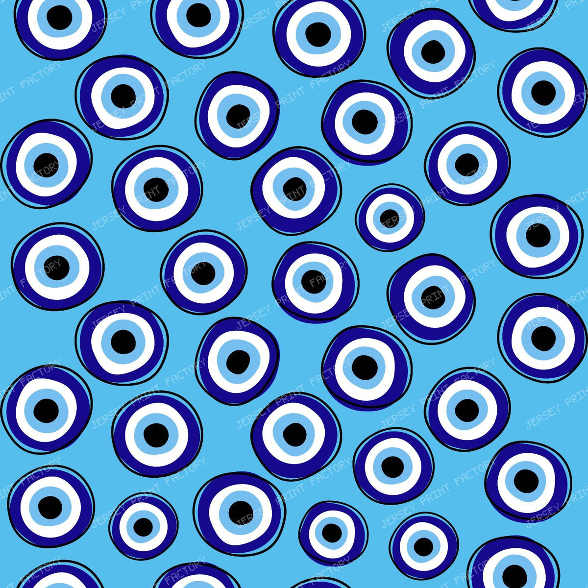 Evil Eye Pattern, Turkish Eye, Nazar Talisman, Mati, Mataki, Hamsa — Blue 4