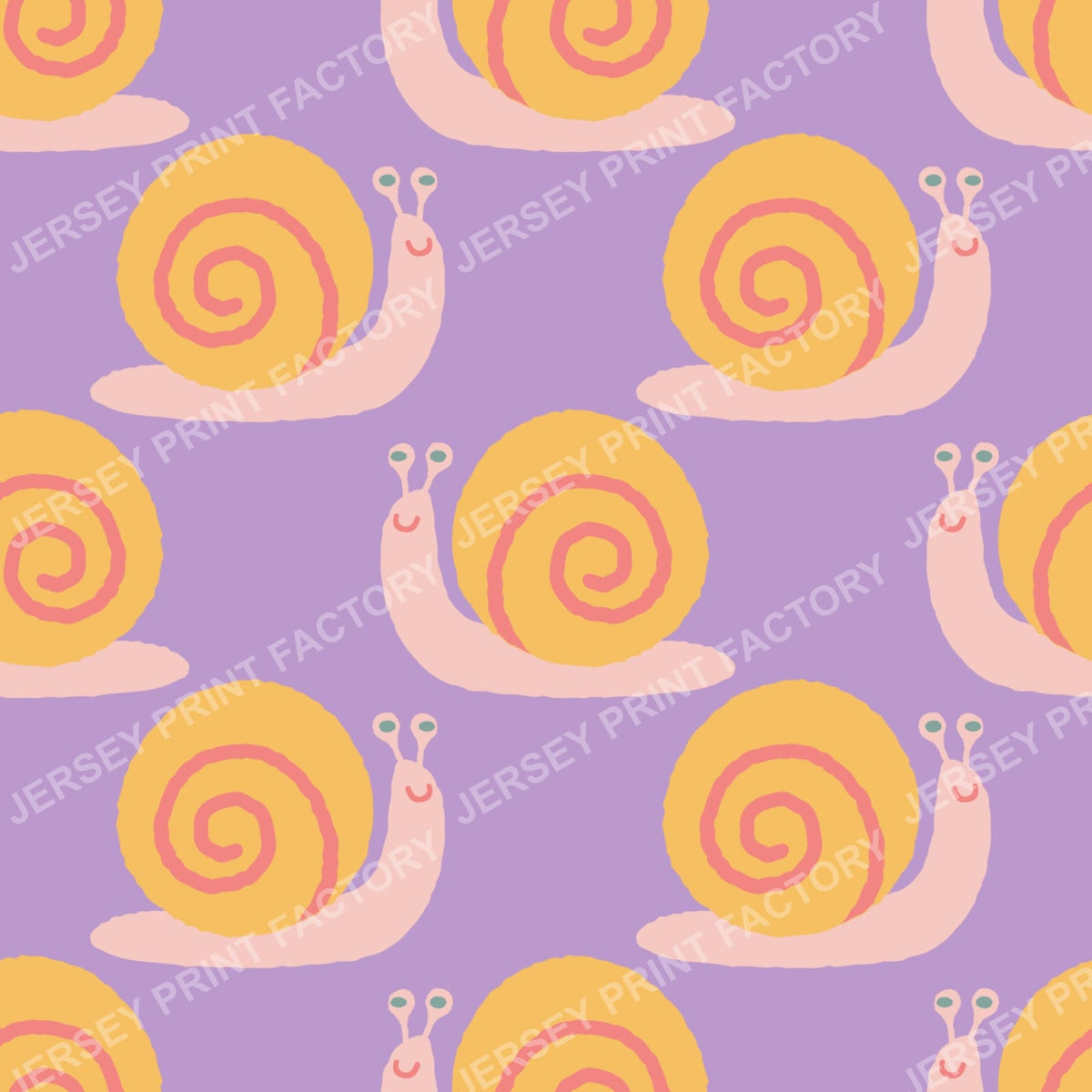 Cute Snail pattern for Baby Nursery and Kids Room. Violet