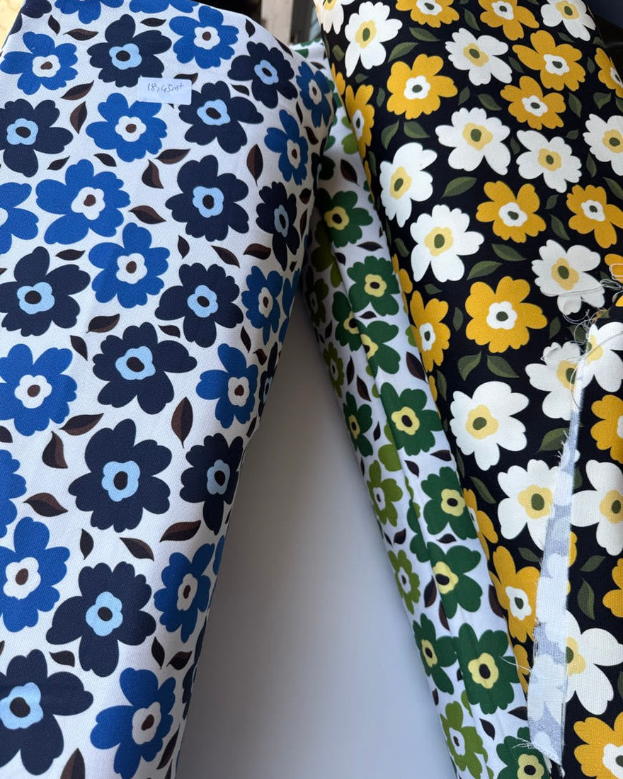 Printed cotton canvas in a floral design