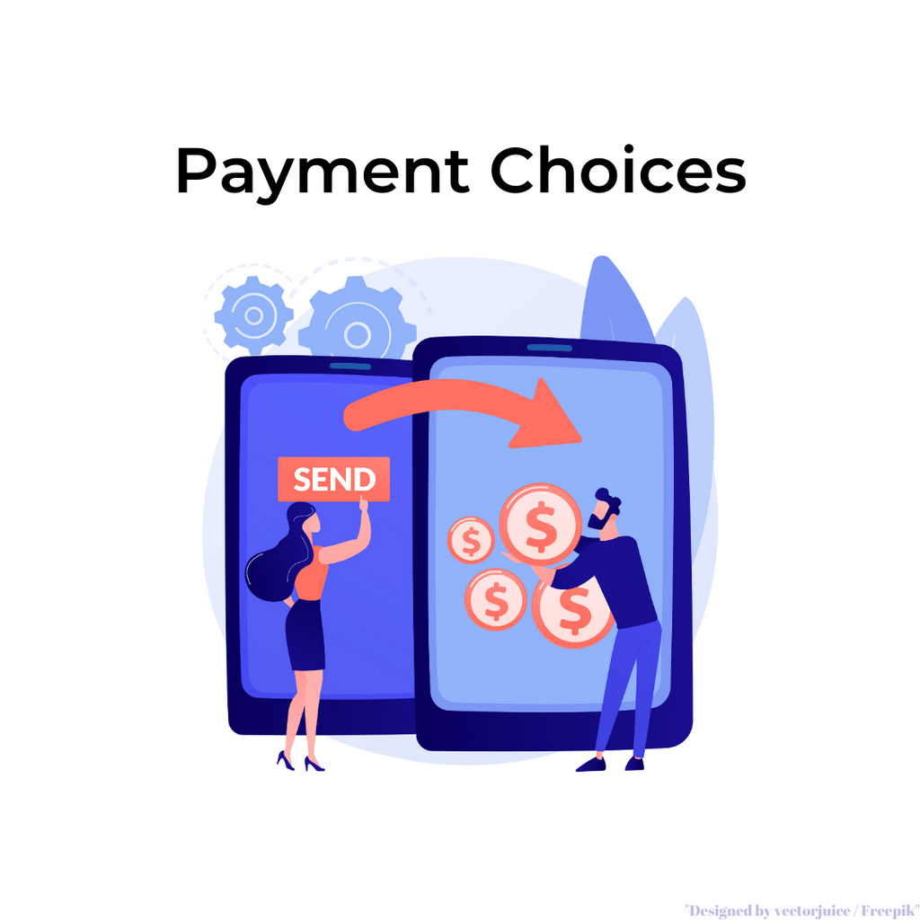 Payment Choices: Credit Card, Bank Transfer, and International Wire Transfer options