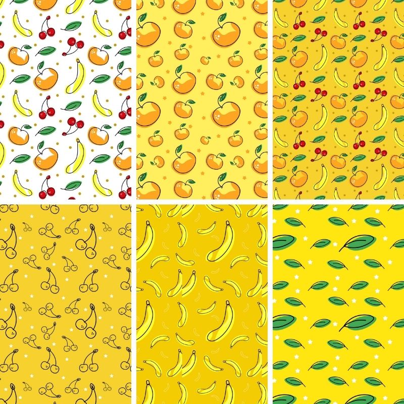 Yellow Fruits Patterns – Jersey Print Factory