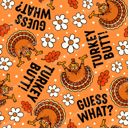 Guess What Turkey Butt Sarcastic Thanksgiving Orange