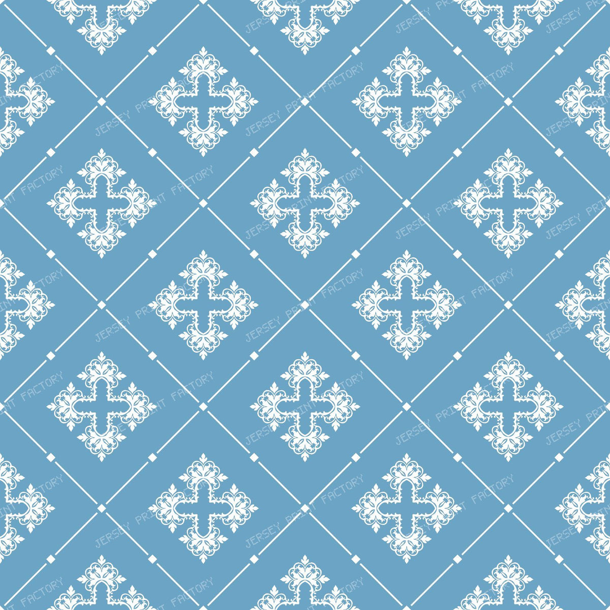 Black And White Damask, French Damask, Baroque Pattern — Blue 2