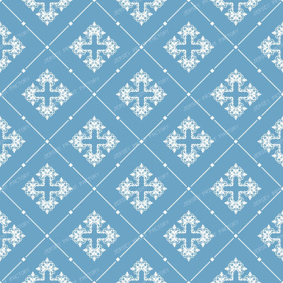 Black And White Damask, French Damask, Baroque Pattern — Blue 2