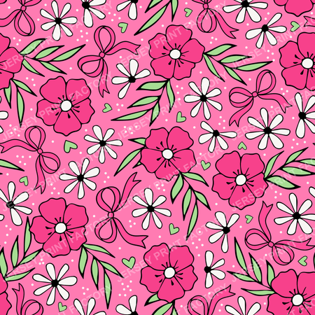 Coquette Meadow Wildflower Floral Raspberry Pink