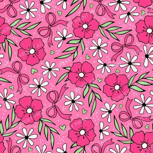 Coquette Meadow Wildflower Floral Raspberry Pink