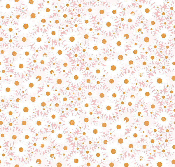 Sweet Daisy Fields Seamless Floral Pattern - Blush Pink