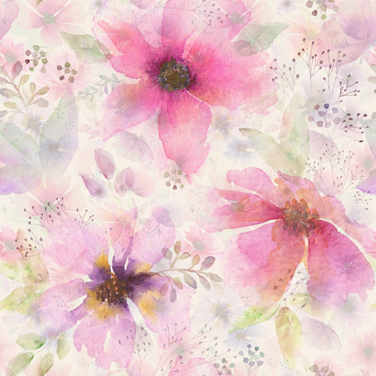 Dreamy Watercolor Floral Garden Seamless Pattern