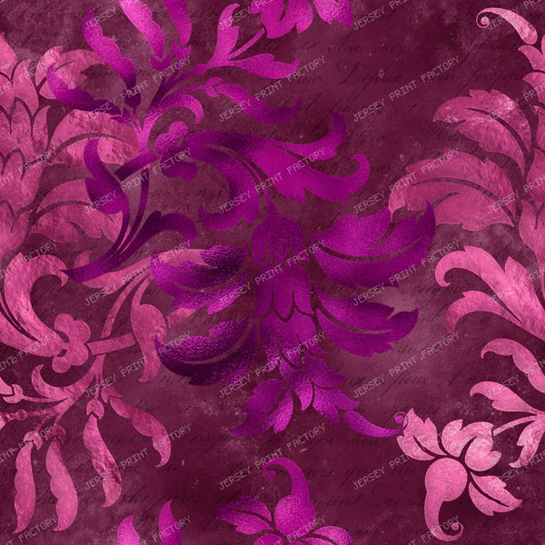 Hot Pink Jewel Color Damask Fancy Baroque Ornate Pattern